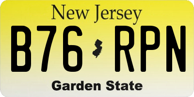 NJ license plate B76RPN