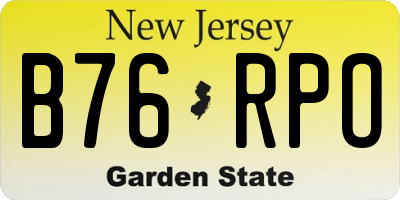 NJ license plate B76RPO