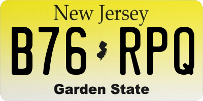 NJ license plate B76RPQ