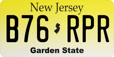 NJ license plate B76RPR