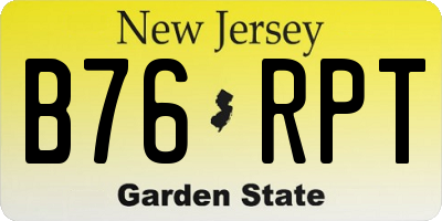 NJ license plate B76RPT