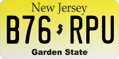 NJ license plate B76RPU