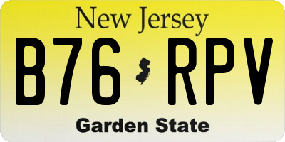 NJ license plate B76RPV