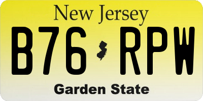 NJ license plate B76RPW