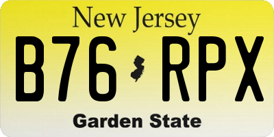 NJ license plate B76RPX