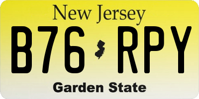 NJ license plate B76RPY