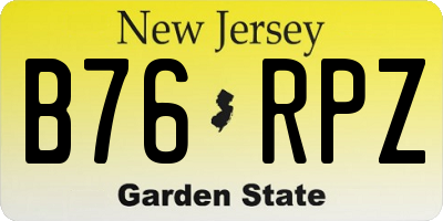 NJ license plate B76RPZ