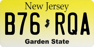 NJ license plate B76RQA