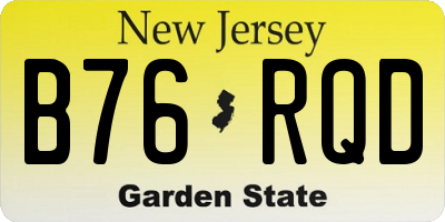 NJ license plate B76RQD
