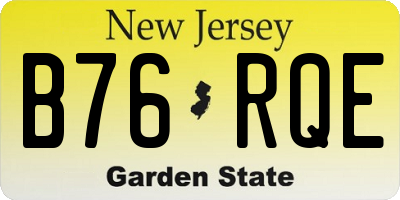 NJ license plate B76RQE