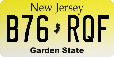 NJ license plate B76RQF