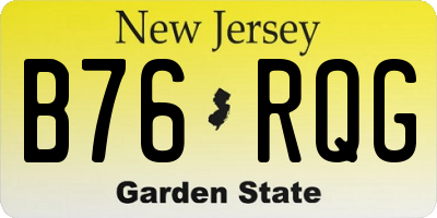 NJ license plate B76RQG