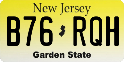 NJ license plate B76RQH