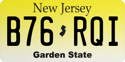 NJ license plate B76RQI
