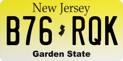 NJ license plate B76RQK