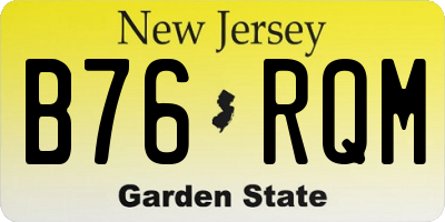 NJ license plate B76RQM