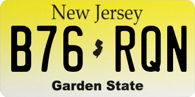 NJ license plate B76RQN