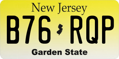 NJ license plate B76RQP