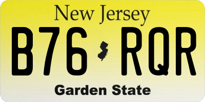 NJ license plate B76RQR