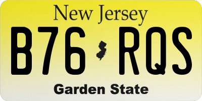 NJ license plate B76RQS