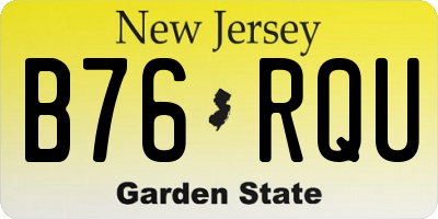 NJ license plate B76RQU