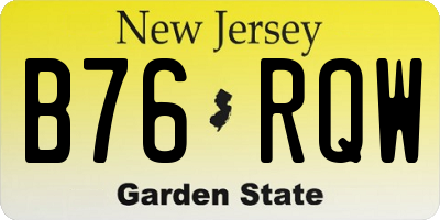 NJ license plate B76RQW