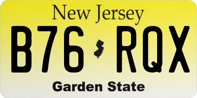 NJ license plate B76RQX