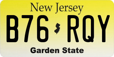 NJ license plate B76RQY