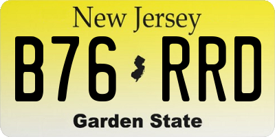 NJ license plate B76RRD