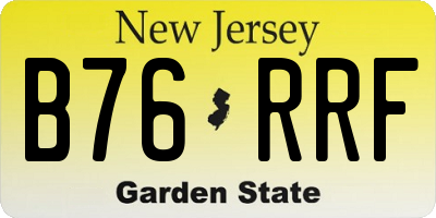 NJ license plate B76RRF