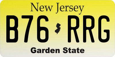 NJ license plate B76RRG