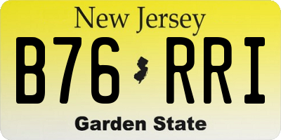 NJ license plate B76RRI