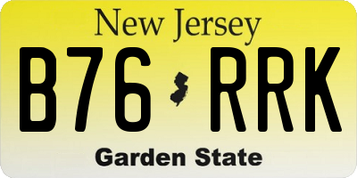 NJ license plate B76RRK