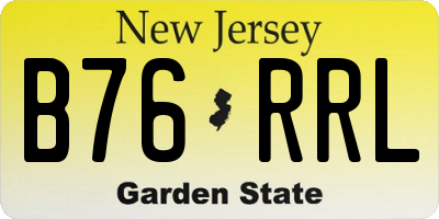 NJ license plate B76RRL