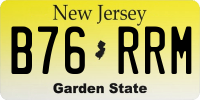 NJ license plate B76RRM