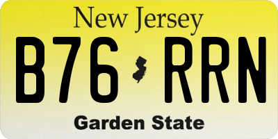 NJ license plate B76RRN