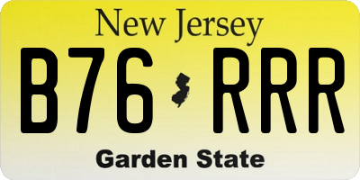 NJ license plate B76RRR