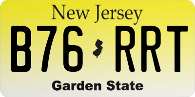 NJ license plate B76RRT