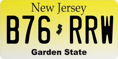 NJ license plate B76RRW