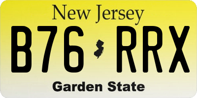 NJ license plate B76RRX