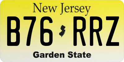 NJ license plate B76RRZ