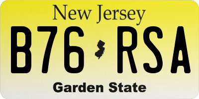 NJ license plate B76RSA