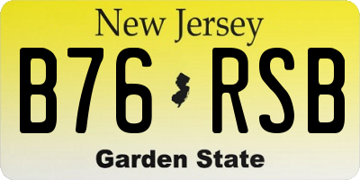 NJ license plate B76RSB