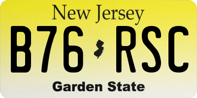 NJ license plate B76RSC