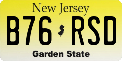 NJ license plate B76RSD
