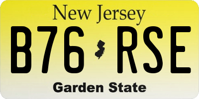 NJ license plate B76RSE