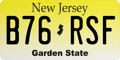 NJ license plate B76RSF