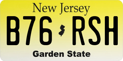 NJ license plate B76RSH