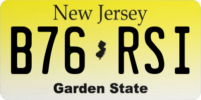 NJ license plate B76RSI