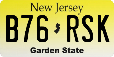 NJ license plate B76RSK